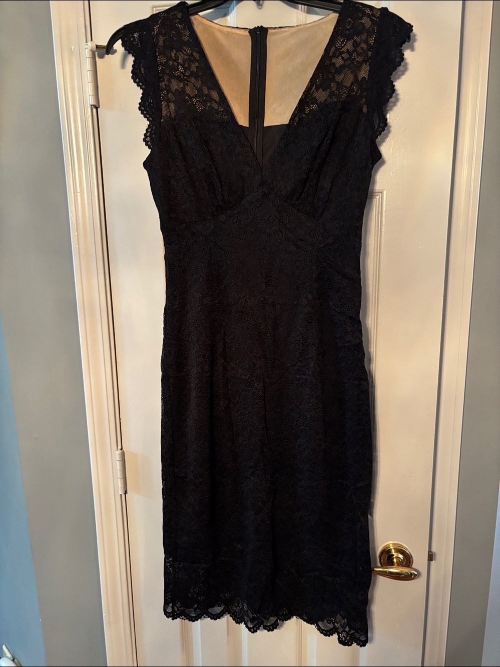 Black Lace Sleeveless Lined Midi Cocktail Dress NWT
